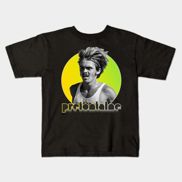 Retro Steve Prefontaine Oregon Fade Kids T-Shirt by darklordpug